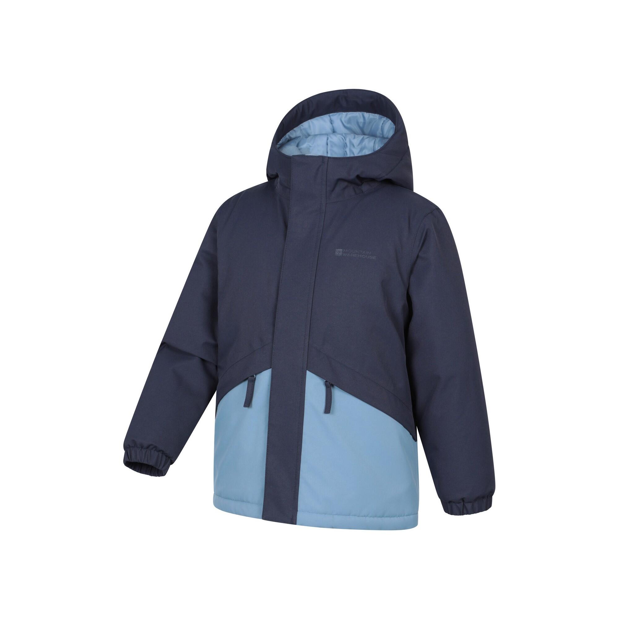 Childrens/Kids Cyclone Waterproof Padded Jacket (Navy) 3/4