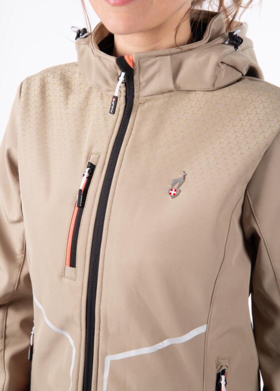 Softshell Imperméable de Randonnée Femme Aulp "Curry" L Beige 6/7