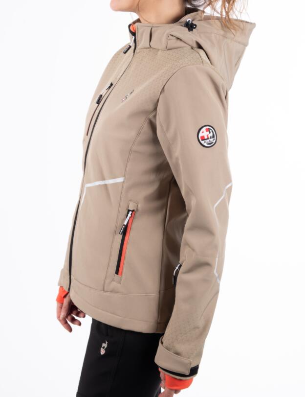 Softshell Imperméable de Randonnée Femme Aulp "Curry" L Beige 3/7