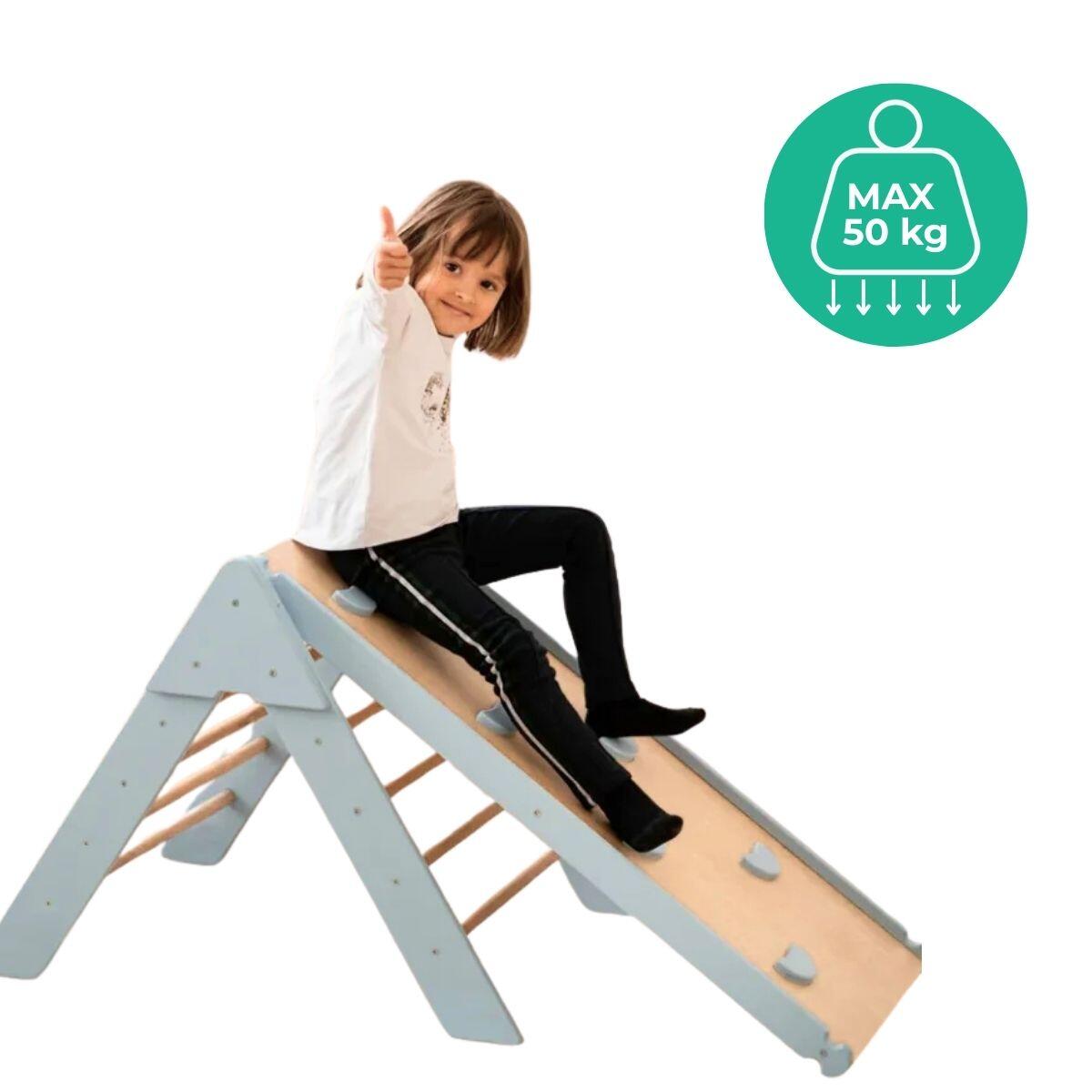 Structure d’escalade en bois d’intérieur avectoboggan double face 7/7