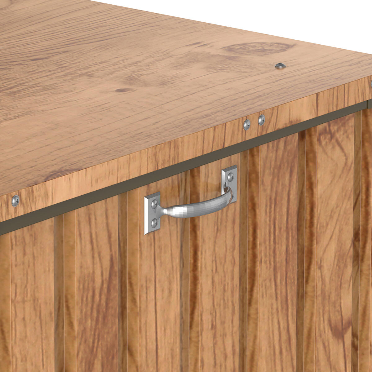 Arcón baúl Apolo 585 L metal imitación madera 7/7