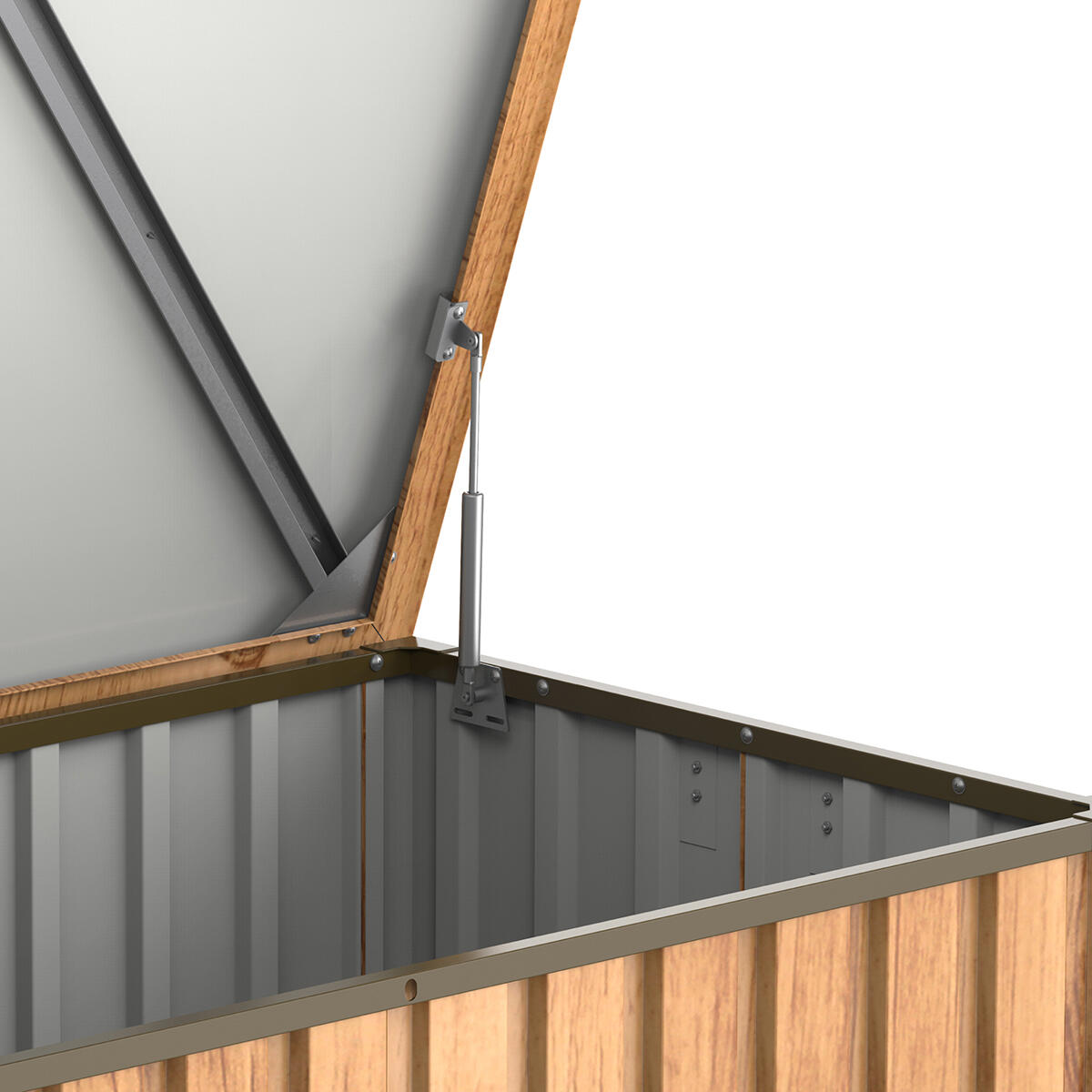 Arcón baúl Apolo 585 L metal imitación madera 5/7
