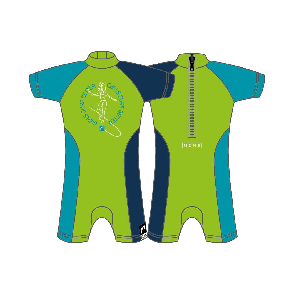 Message Girls - Shorty SPF 50+ Lycra de surf para bebé, manga corta 3/3