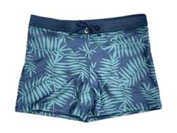 Shorty de Bain Lagon Bleu "Palmes" S Noir