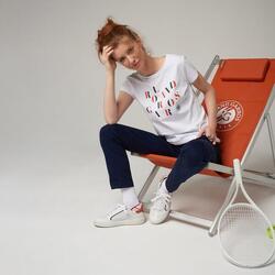 T-shirt col rond lettres femme Roland-Garros - blanc