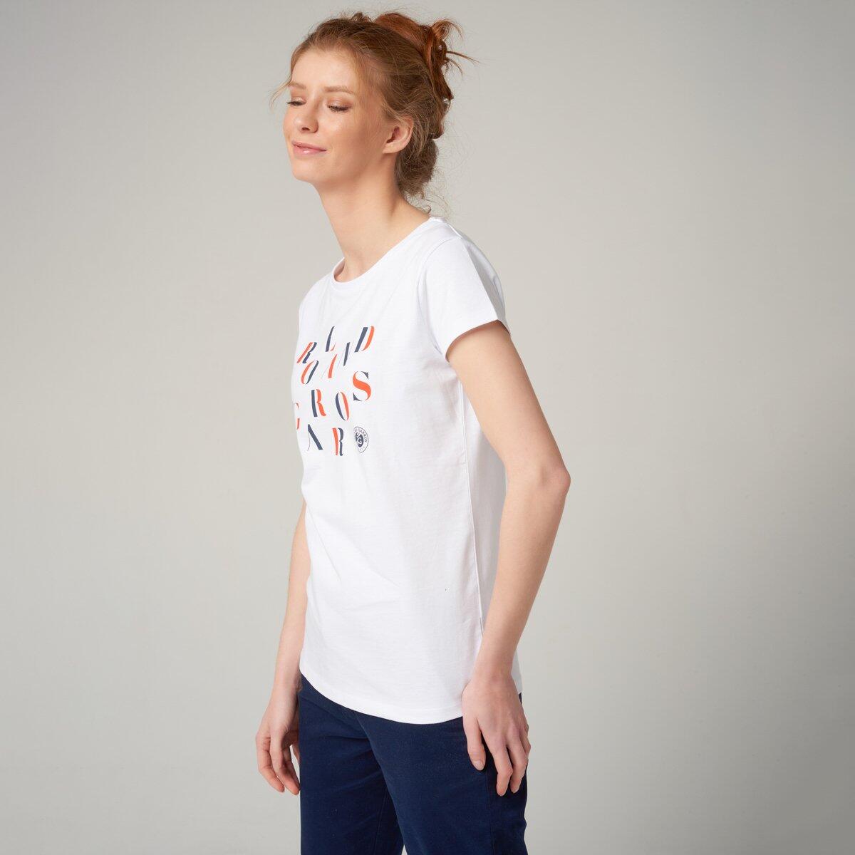 T-shirt col rond lettres femme Roland-Garros - blanc 4/5