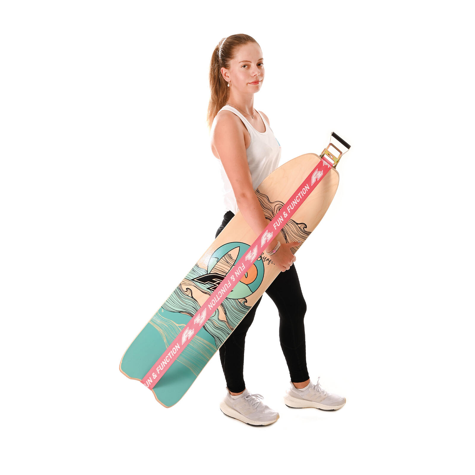 F2  Balance Board Surfline Board Slackline Training 105x27,5cm Pink 7/7