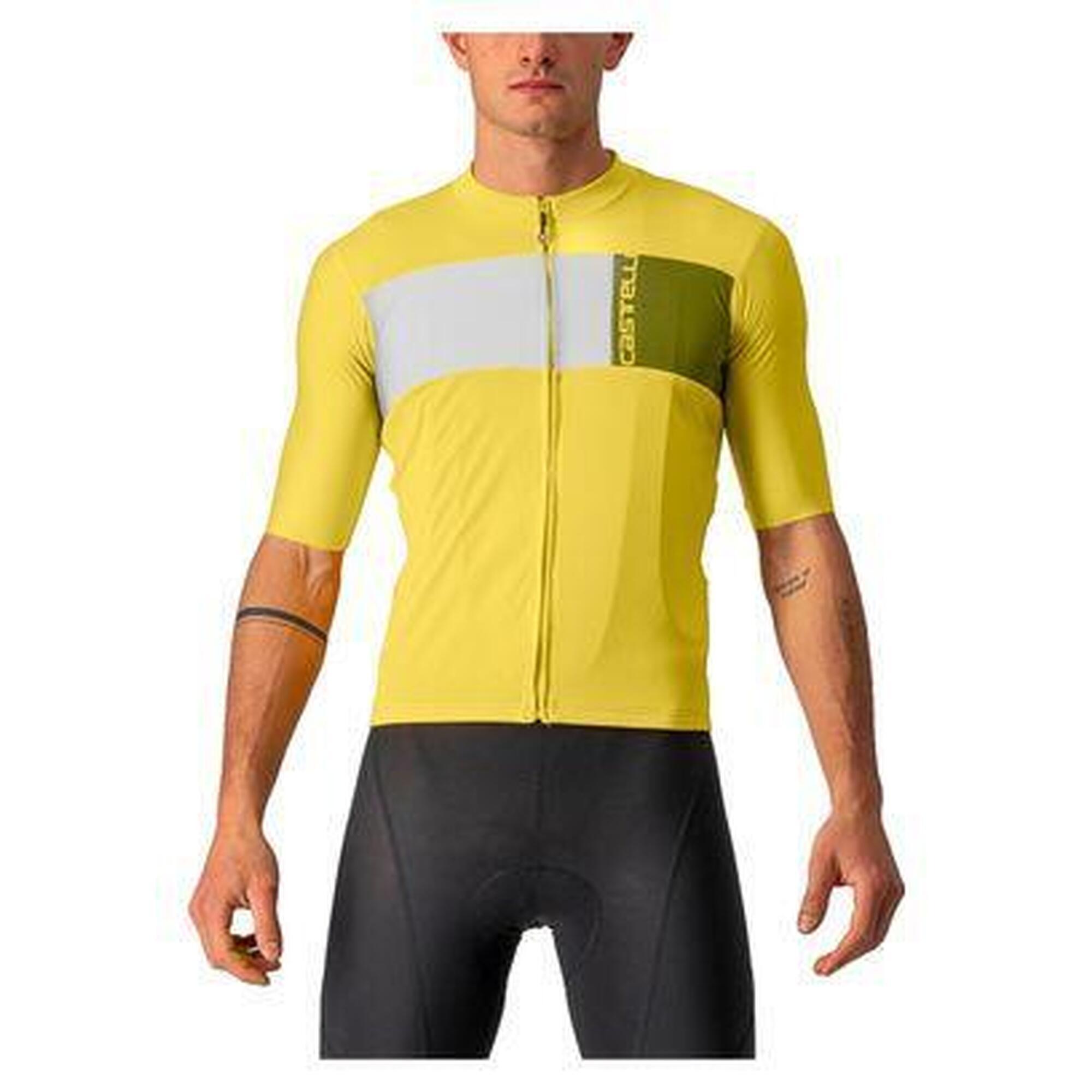Castelli - Maillot Manches Courtes Castelli Prologo 7 Jaune/gris Clair - Maillot Manches Courtes - Jaune|vert - 52 2xl - Decathlon