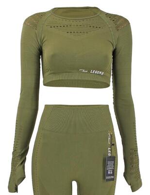 Sport top army green