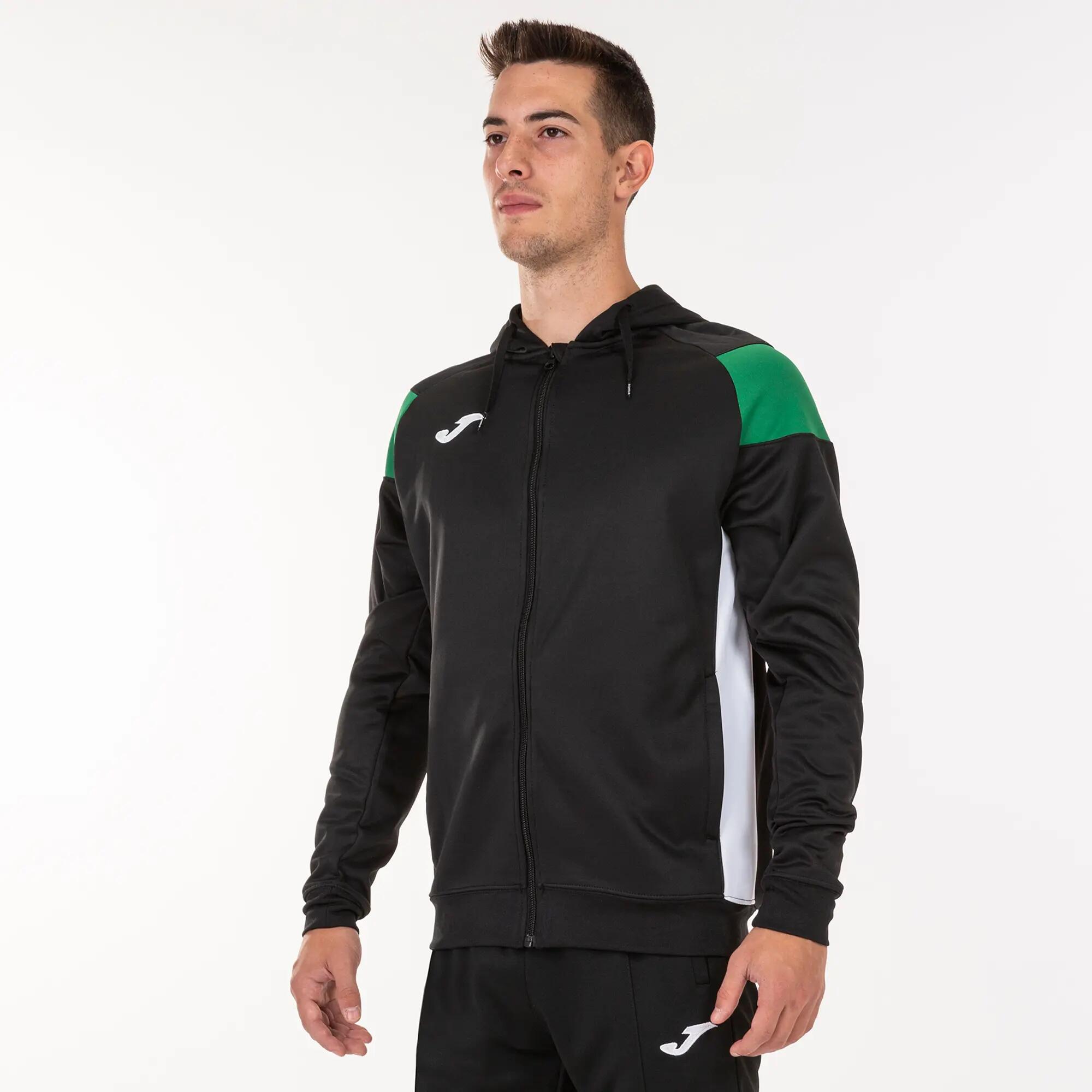Casaco com capuz Homem Joma Crew iii preto verde branco 5/5