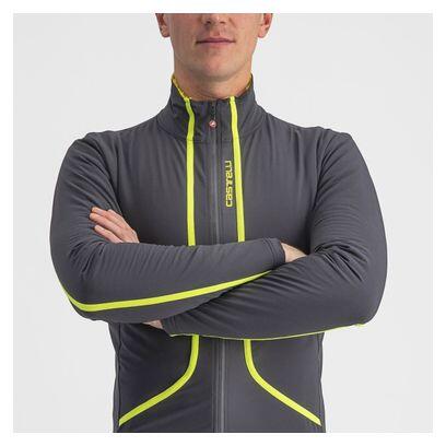 Castelli Flight Air Long Sleeve Jacket Grigio scuro/Giallo fluorescente 4/5