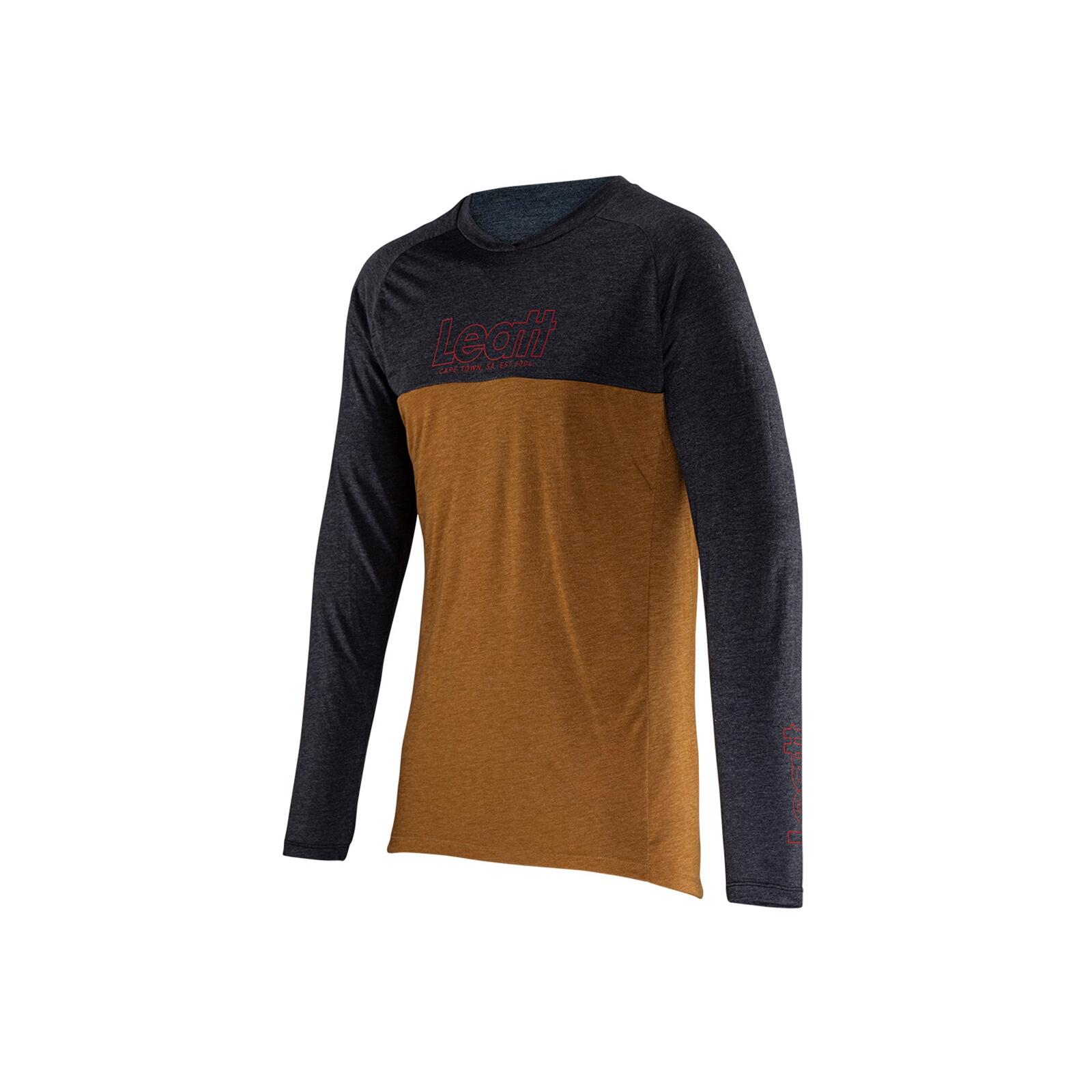 Leatt - Maillot Vtt Manches Longues Gravity 2.0 Léger Et Confortable Marron Homme - Maillot Manches Longues - Marron|noir - Decathlon