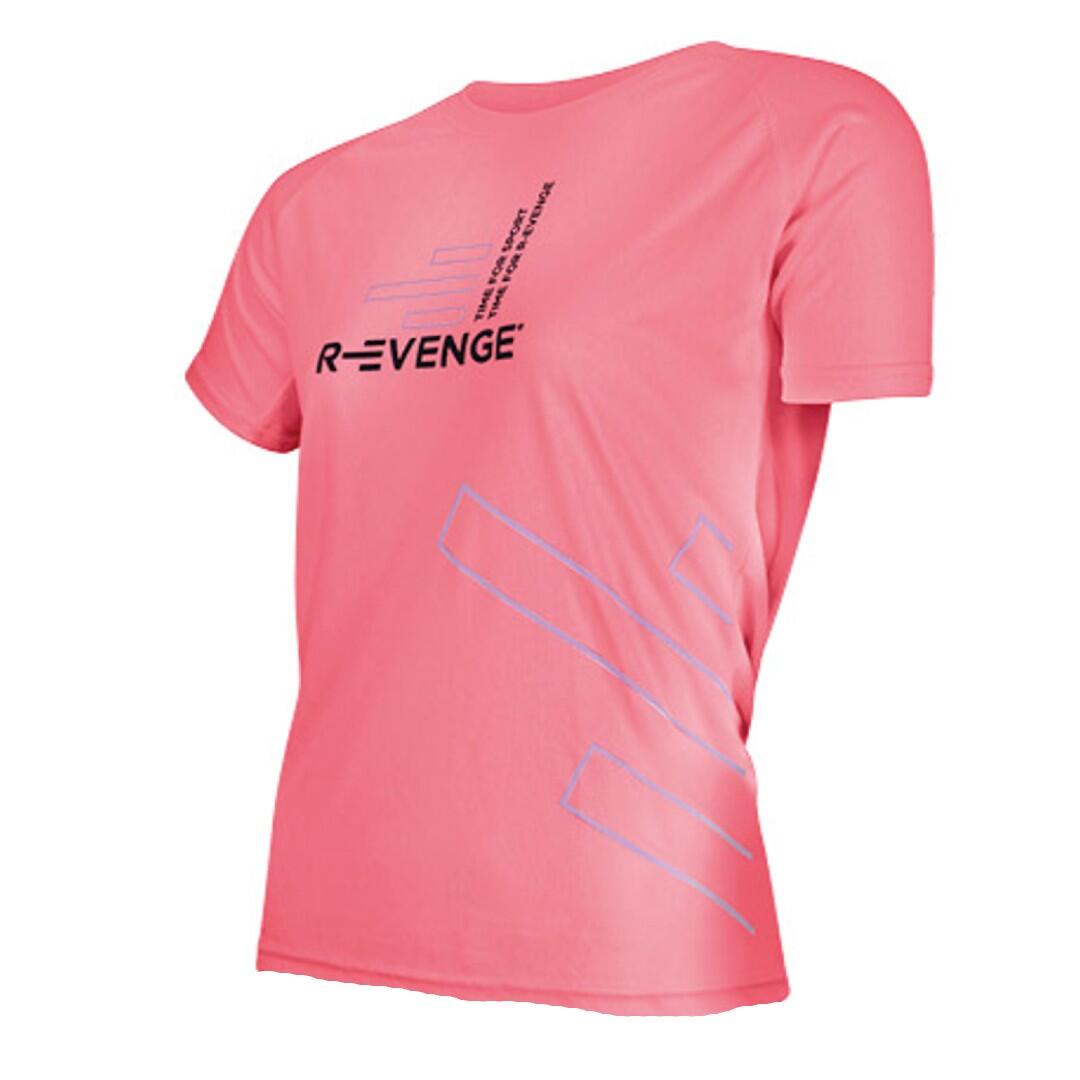 Camiseta de manga corta mujer fitness running cardio fucsia 2/6