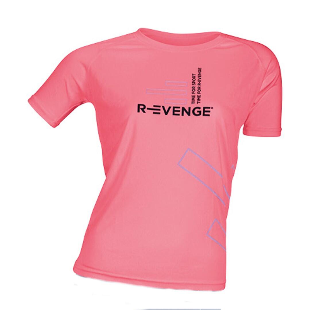 Tricou damă Fitness Running Cardio cu mânecă scurtă roz