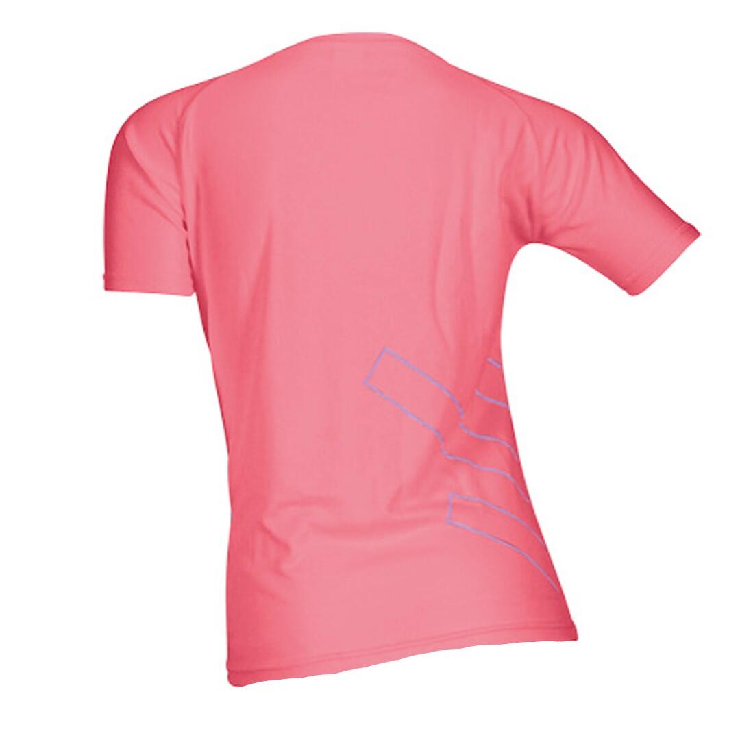 Camiseta de manga corta mujer fitness running cardio fucsia 4/6