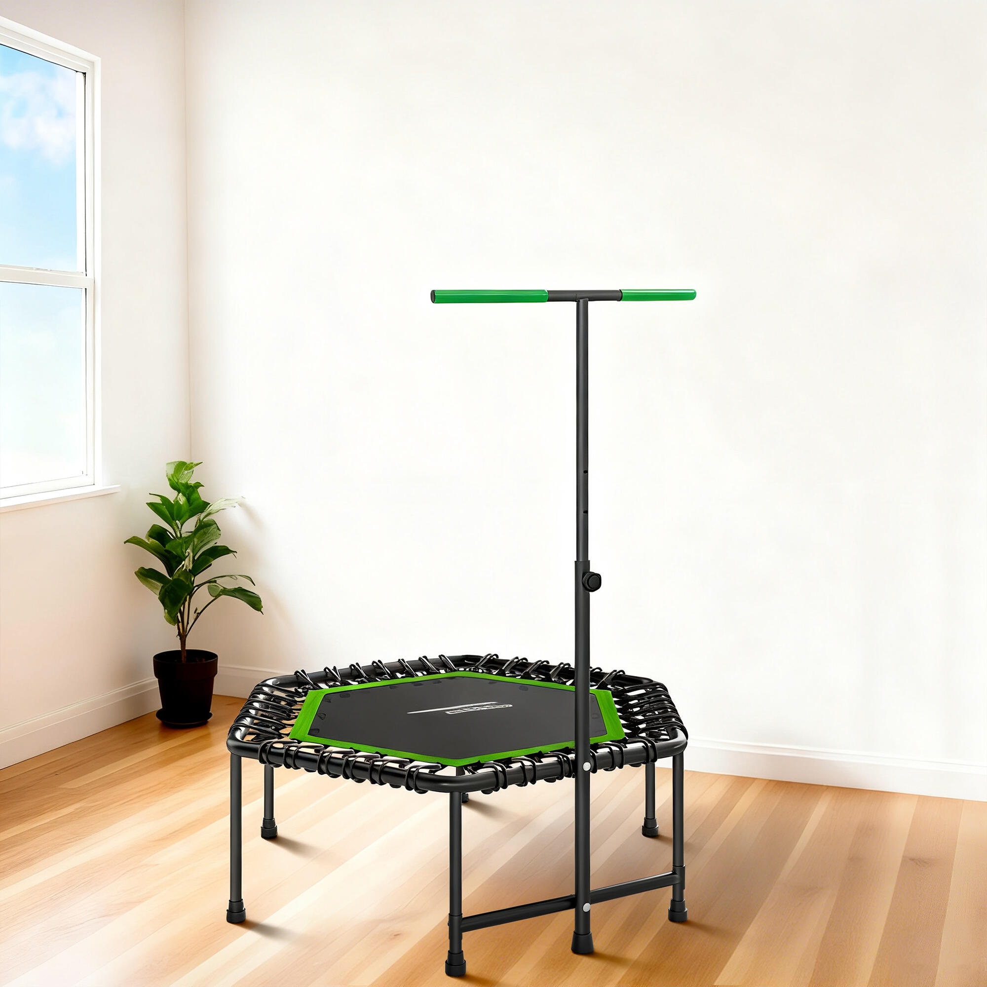Trampolín de Fitness SPORTNOW 114x114x132 cm Verde 5/5