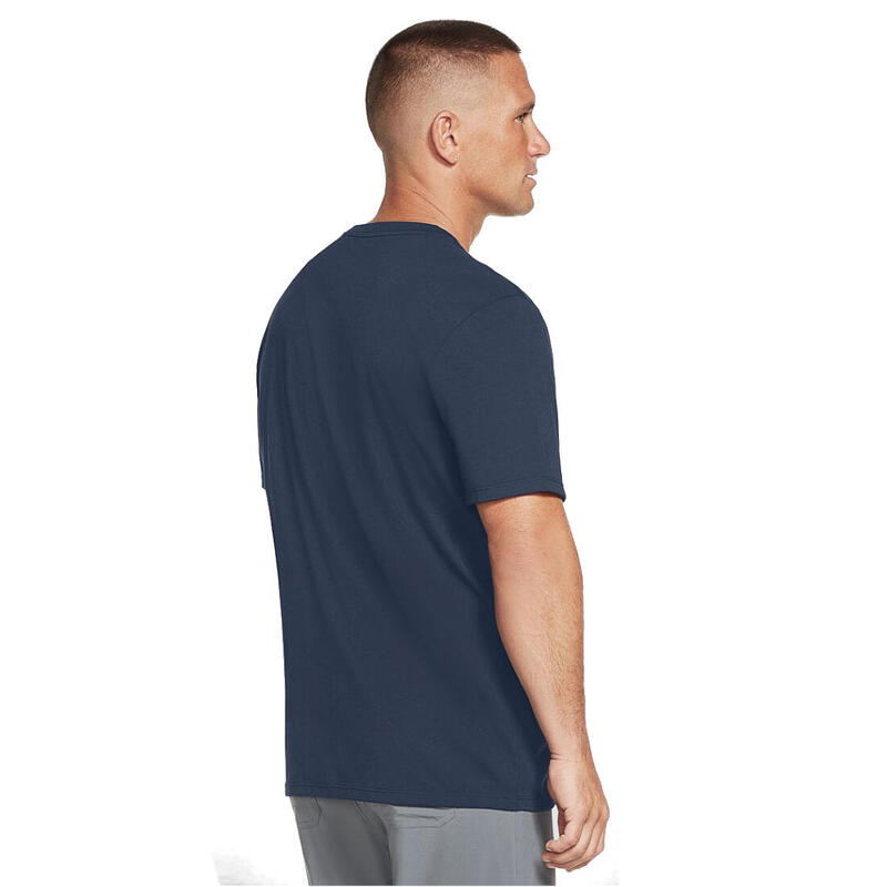 Férfi rövid ujjú póló, Skechers Dri-Release SKX Tee, sötétkék