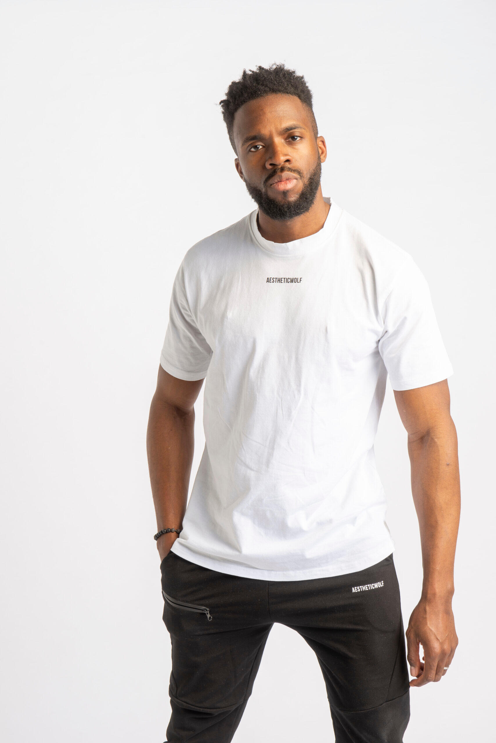 Core Scoop T-shirt Fitness- Homme - Blanc 3/4