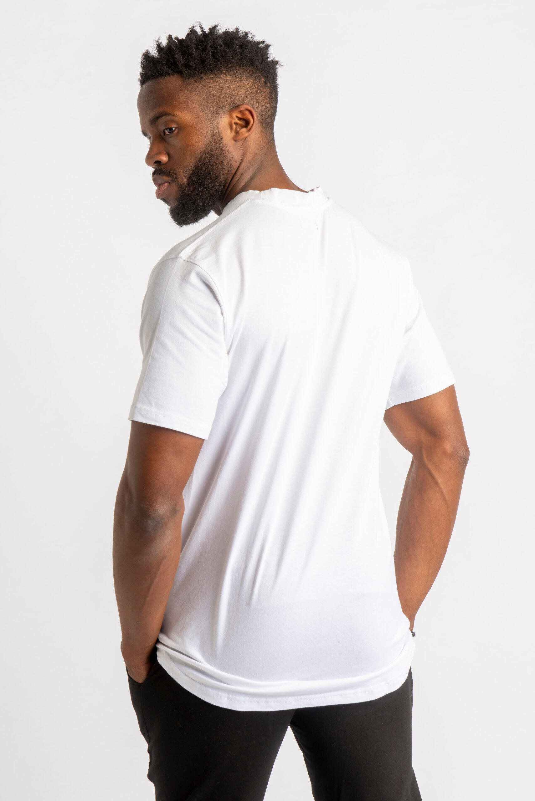 Core Scoop T-shirt Fitness- Homme - Blanc 2/4
