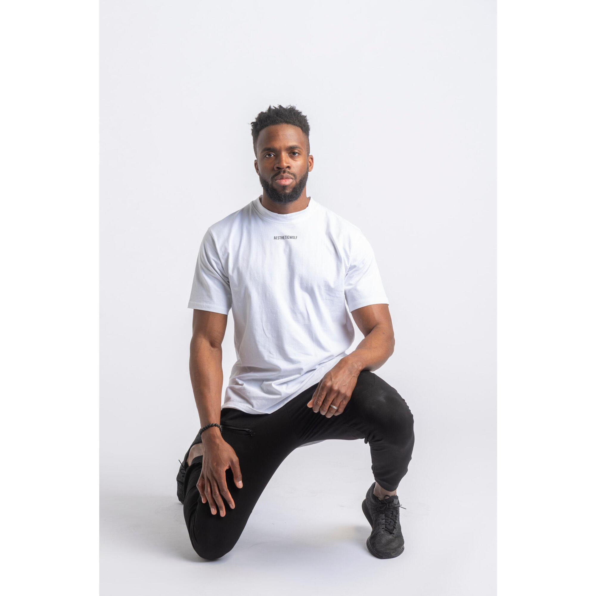 Aesthetic Wolf - Core Scoop T-shirt Fitness- Homme - Blanc - T-shirt Manches Courtes - Blanc - 38 S - Decathlon