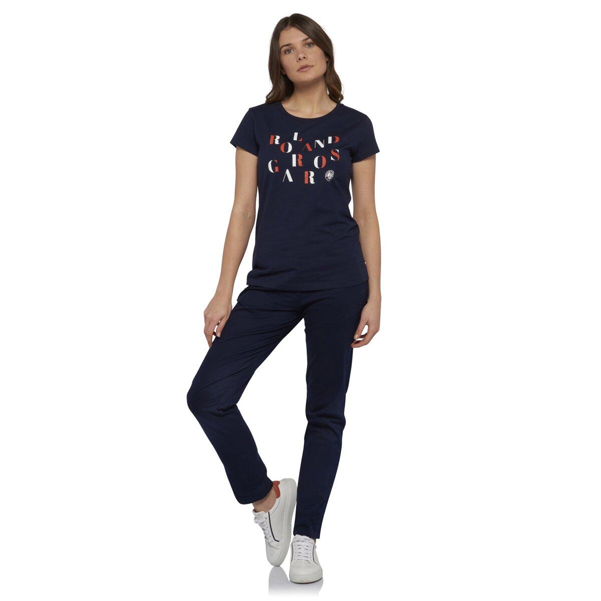 T-shirt col rond lettres femme Roland-Garros - marine 2/5