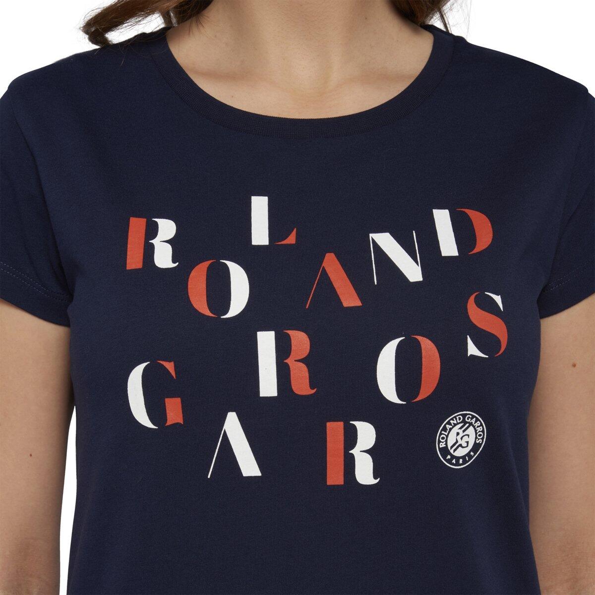 T-shirt col rond lettres femme Roland-Garros - marine 4/5
