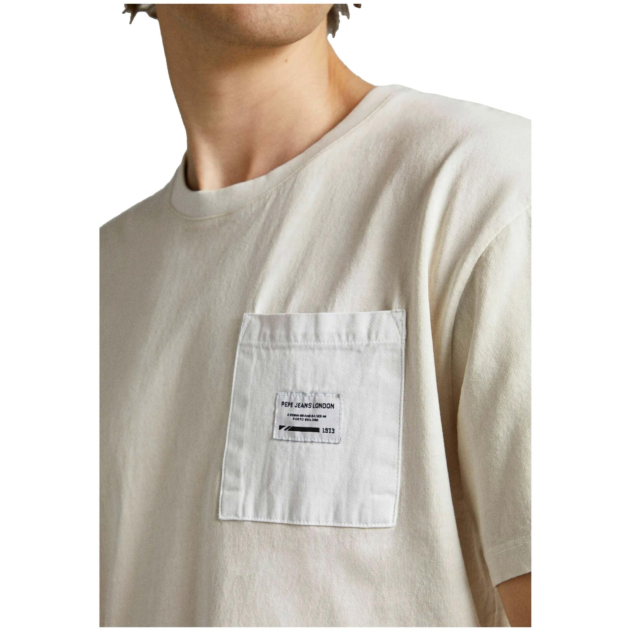 Camisetas para Homem Pepe Jeans Bege. 4/4