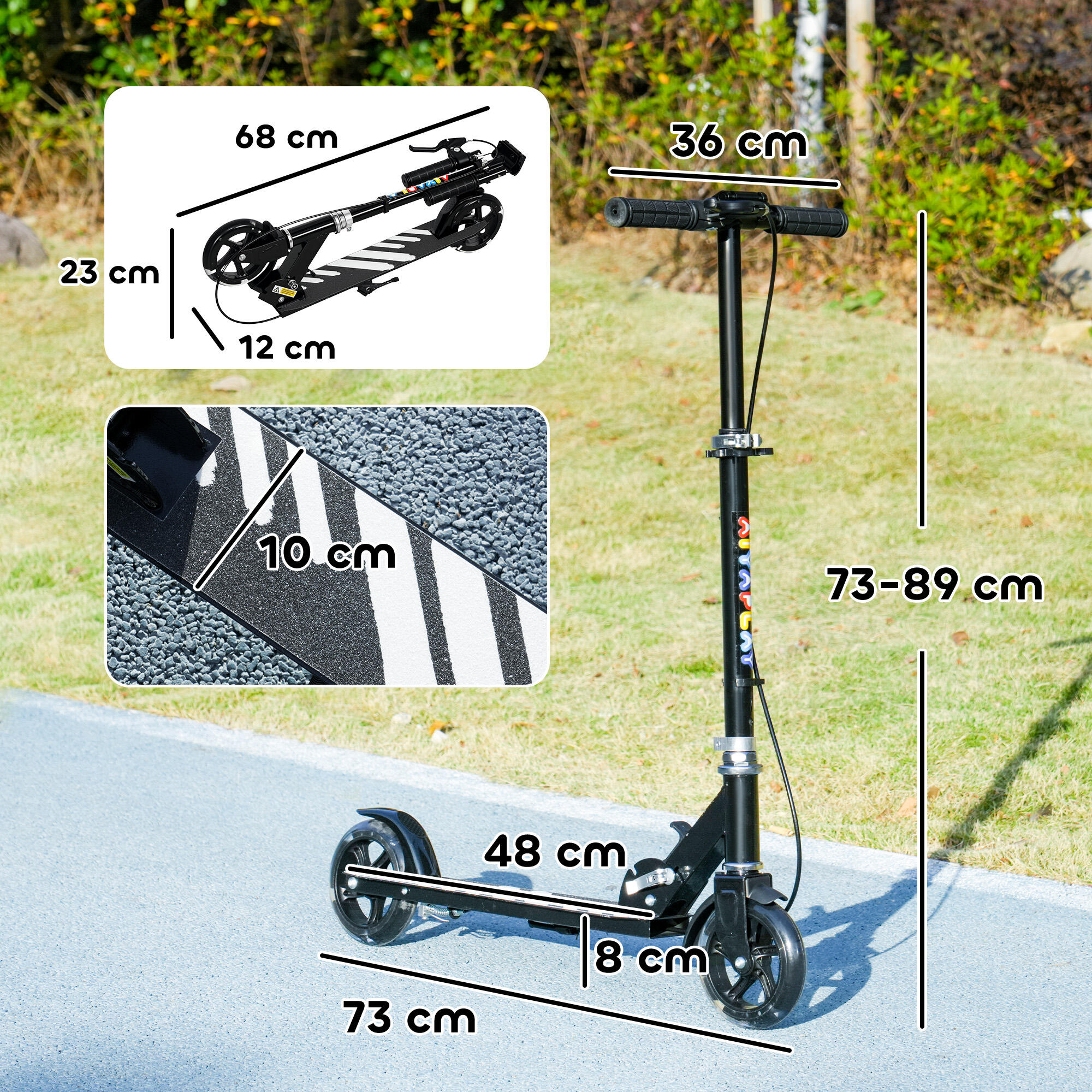 Patinete Infantil AIYAPLAY 73x36x89 cm Negro 3/5