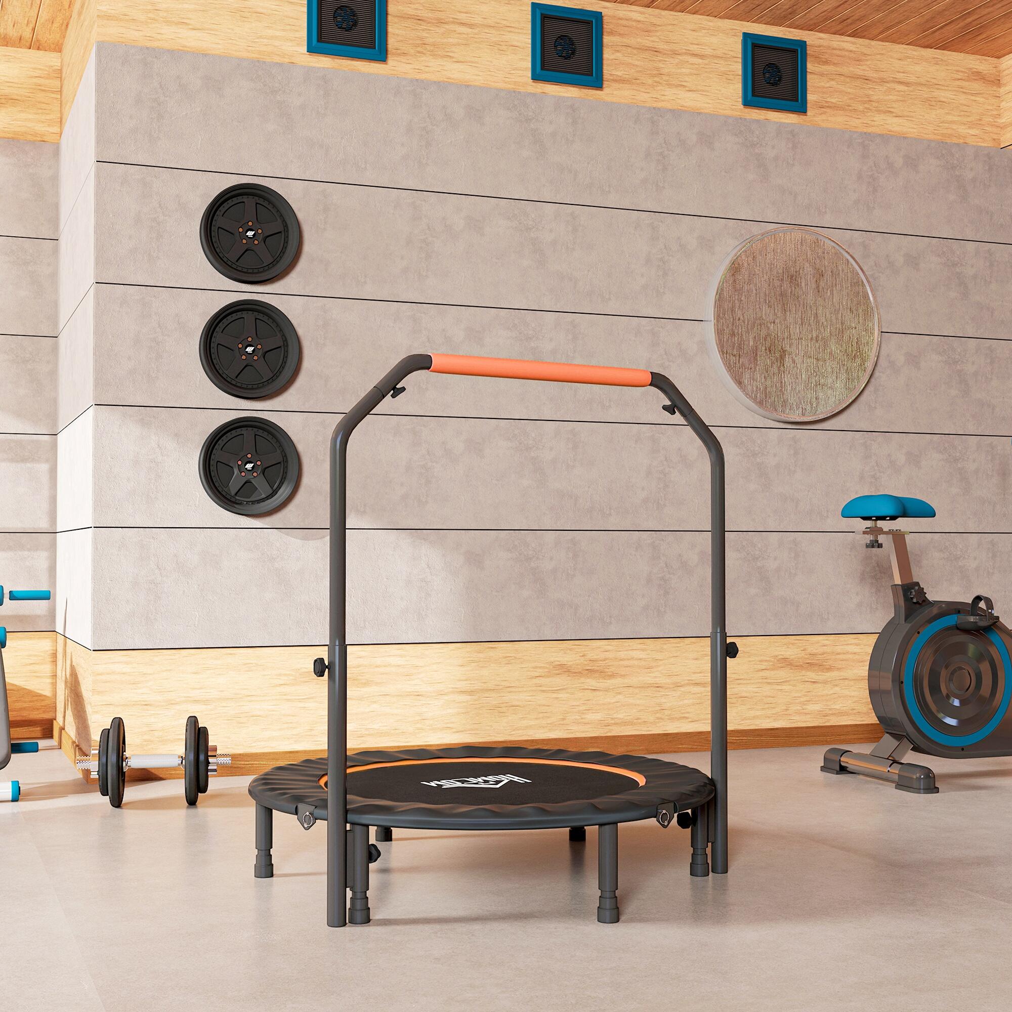 Trampolim fitness ø114x99-123 cm preto HOMCOM 5/5