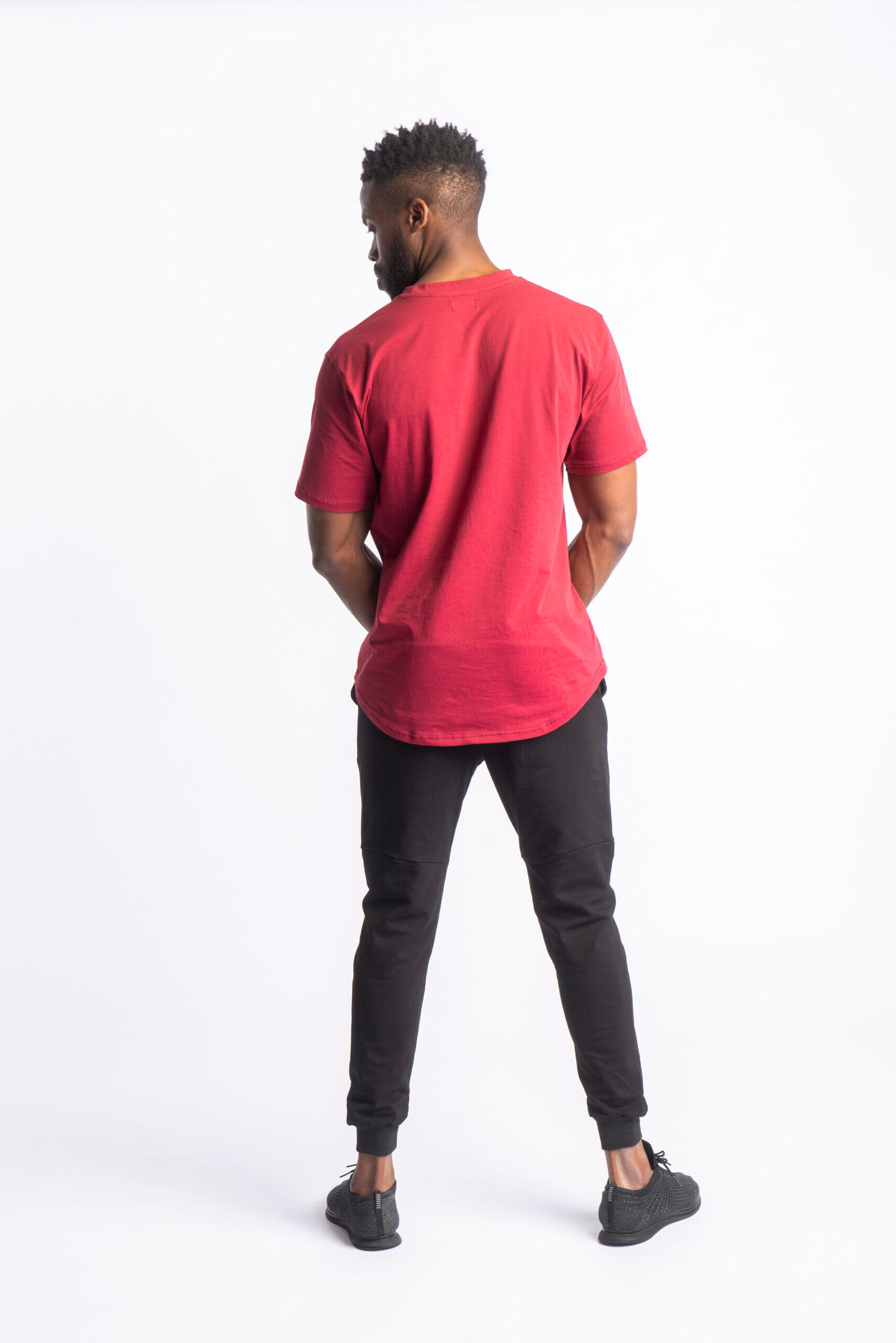 Core Scoop T-shirt Fitness- Homme - Rouge 3/4