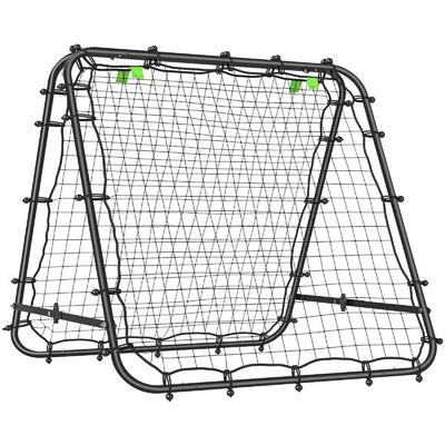 HOMCOM Rete da Calcio Rebounder Pieghevole con Angolazione Regolabile Nero