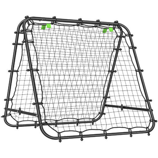 HOMCOM Rete da Calcio Rebounder Pieghevole con Angolazione Regolabile Nero