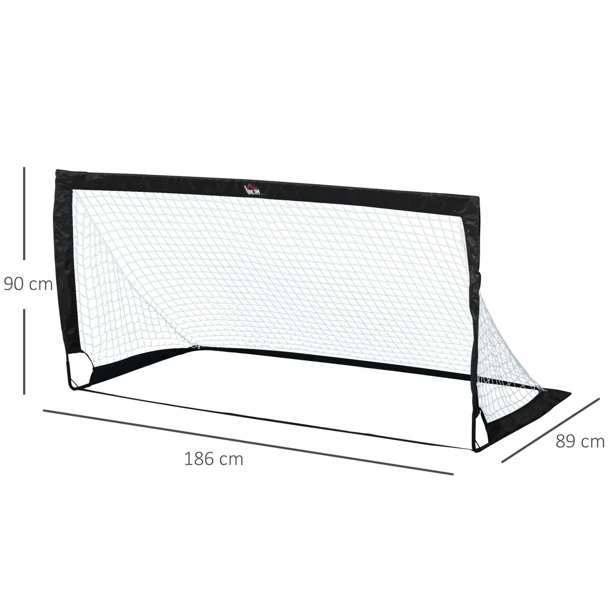 Balizas de futebol 183x90x90 cm preto HOMCOM 3/5