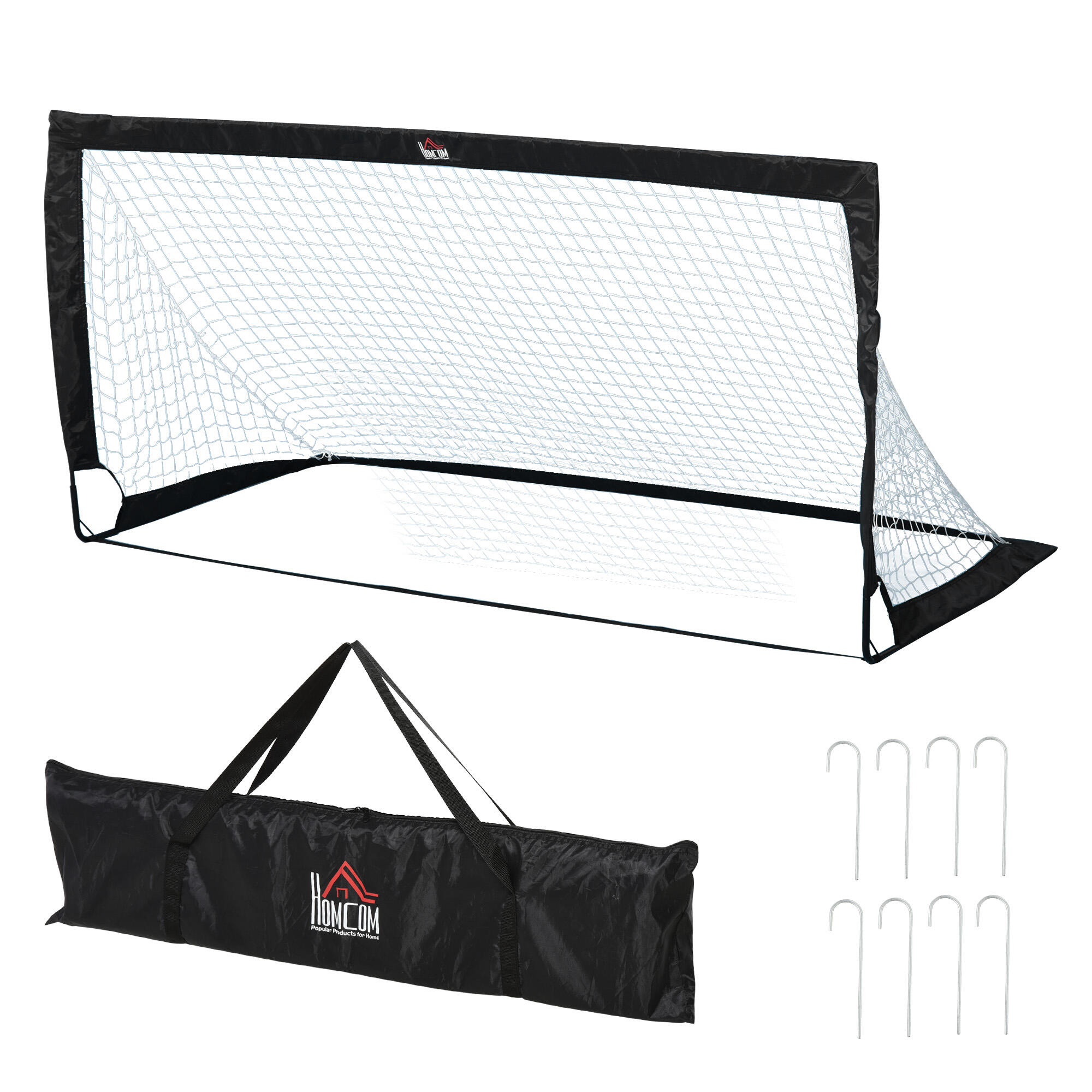 Balizas de futebol 183x90x90 cm preto HOMCOM 4/5