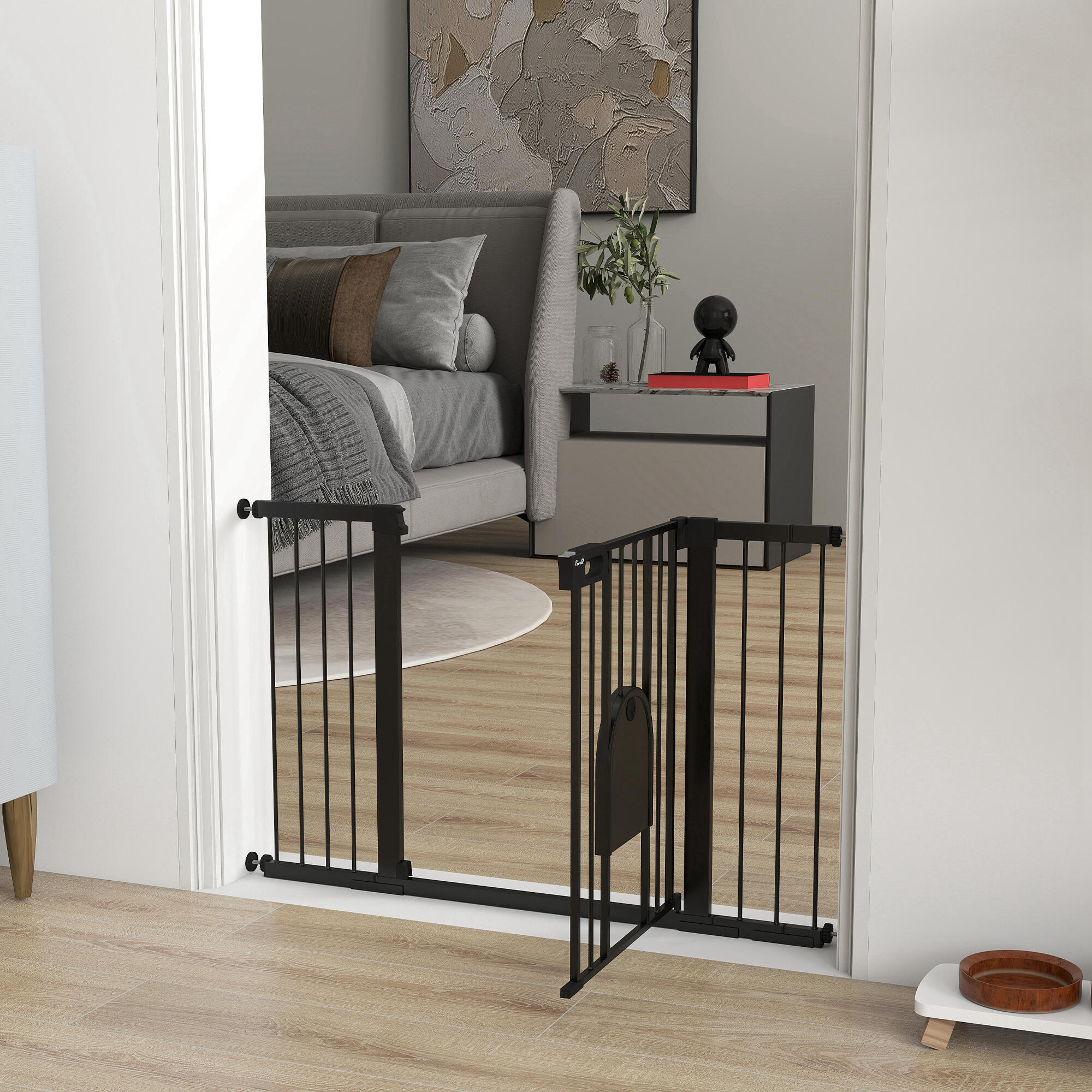 Barreira de segurança 131x2x76 cm preto PawHut 5/5