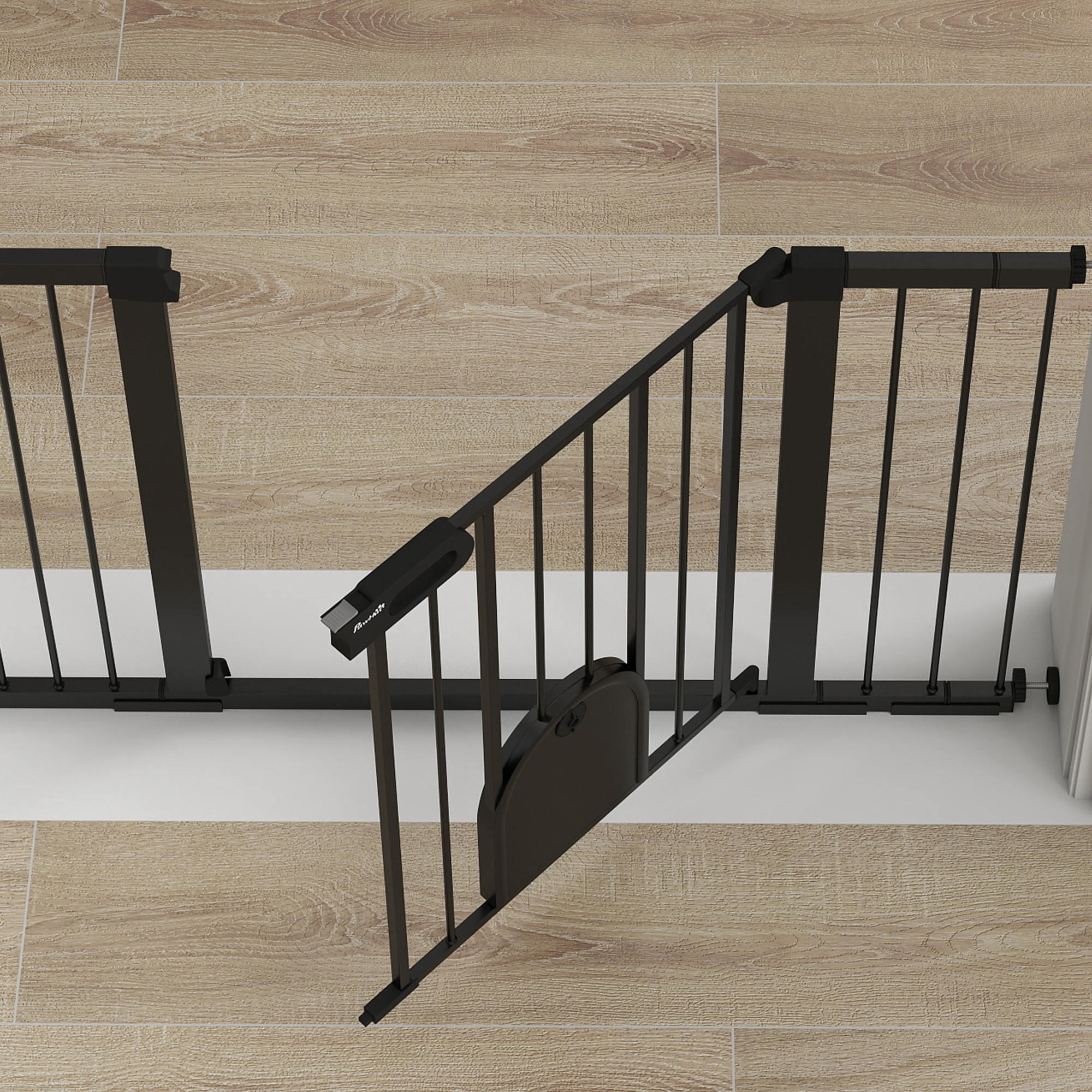 Barreira de segurança 131x2x76 cm preto PawHut 4/5