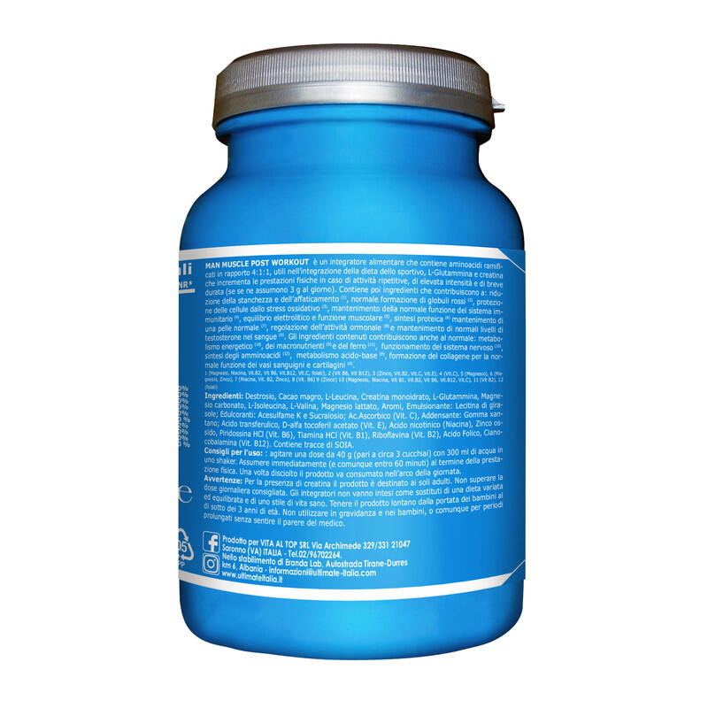 Integratore alimentare - MAN MUSCLE POST-WORKOUT CIOCCOLATO - 400g 3/5
