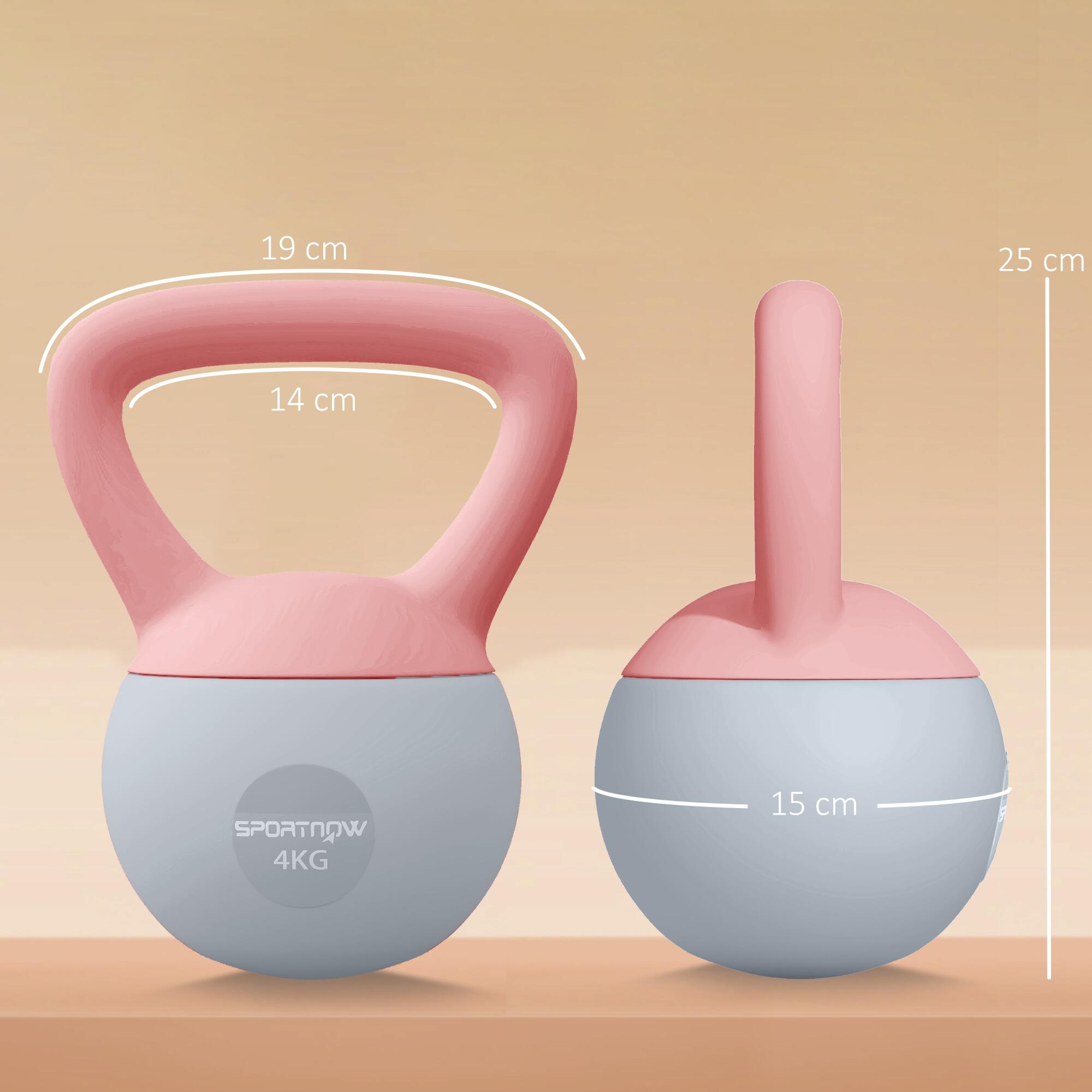 Kettlebell SPORTNOW 19x15x25 cm Rosa y Gris 3/5