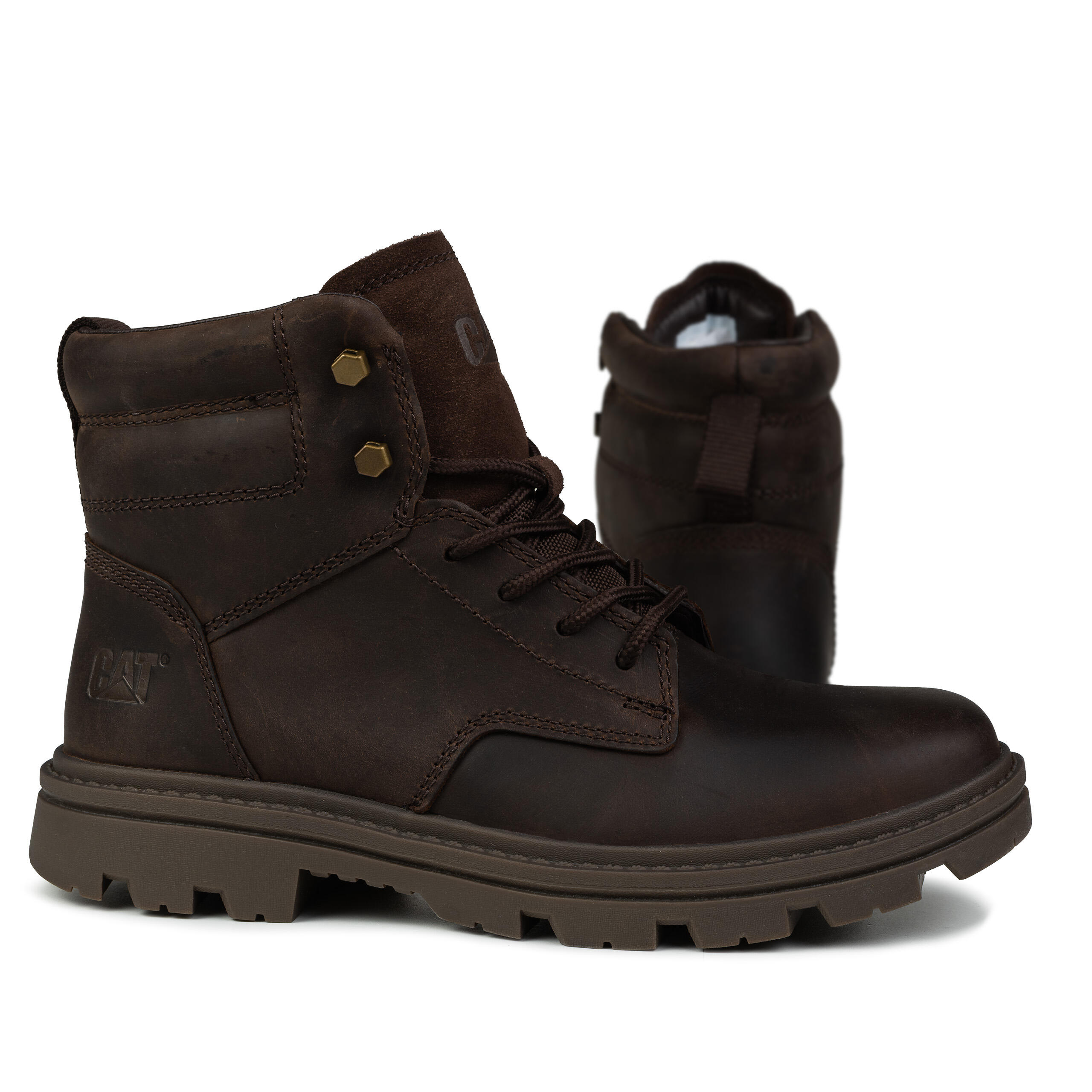 BUTY męskie CAT P725843 PRACTITIONER MID skórzane wysokie brązowe 46 7/7