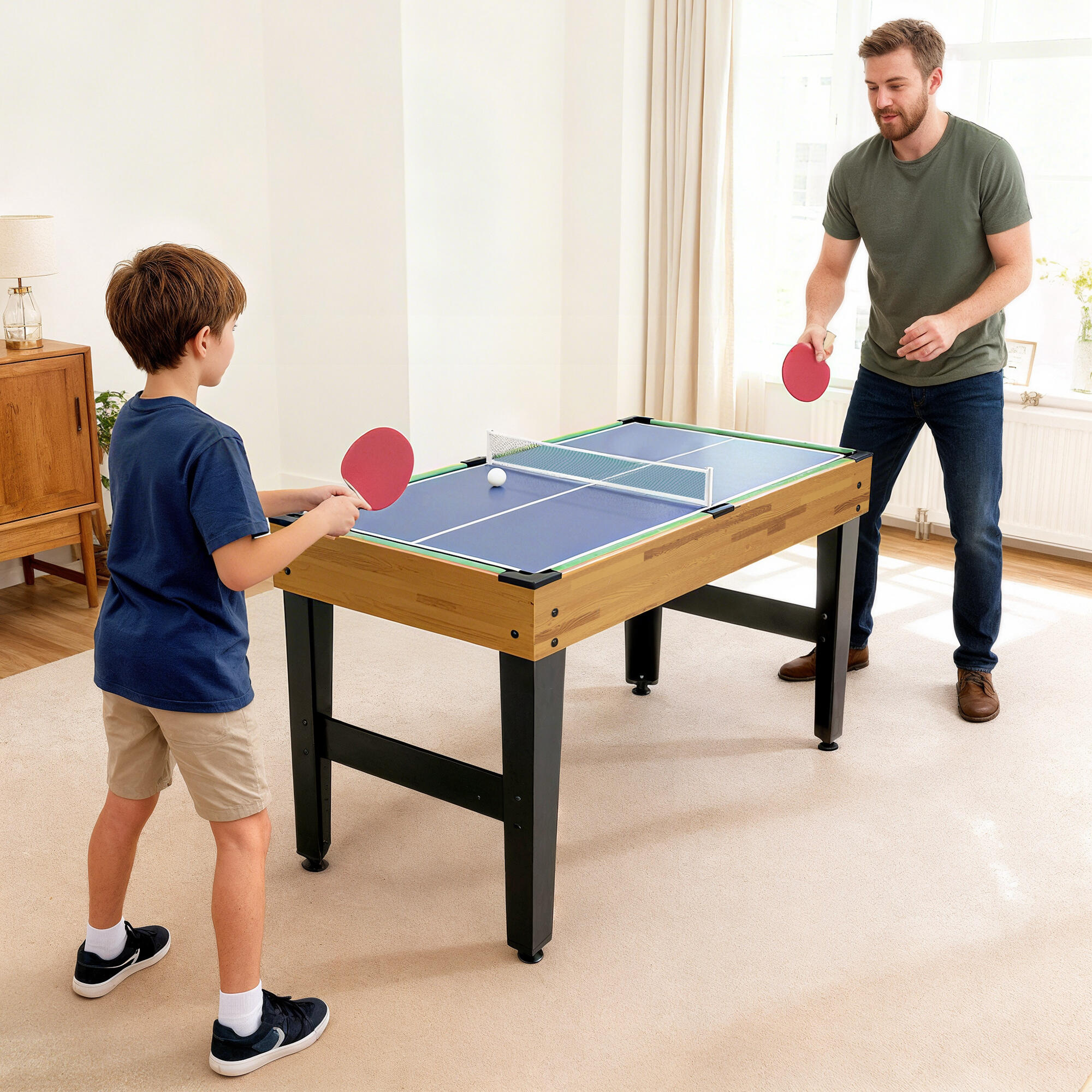 SPORTNOW Tavolo da Gioco 13in1 Calciobalilla, Ping Pong, Air Hockey, Biliardo 2/8
