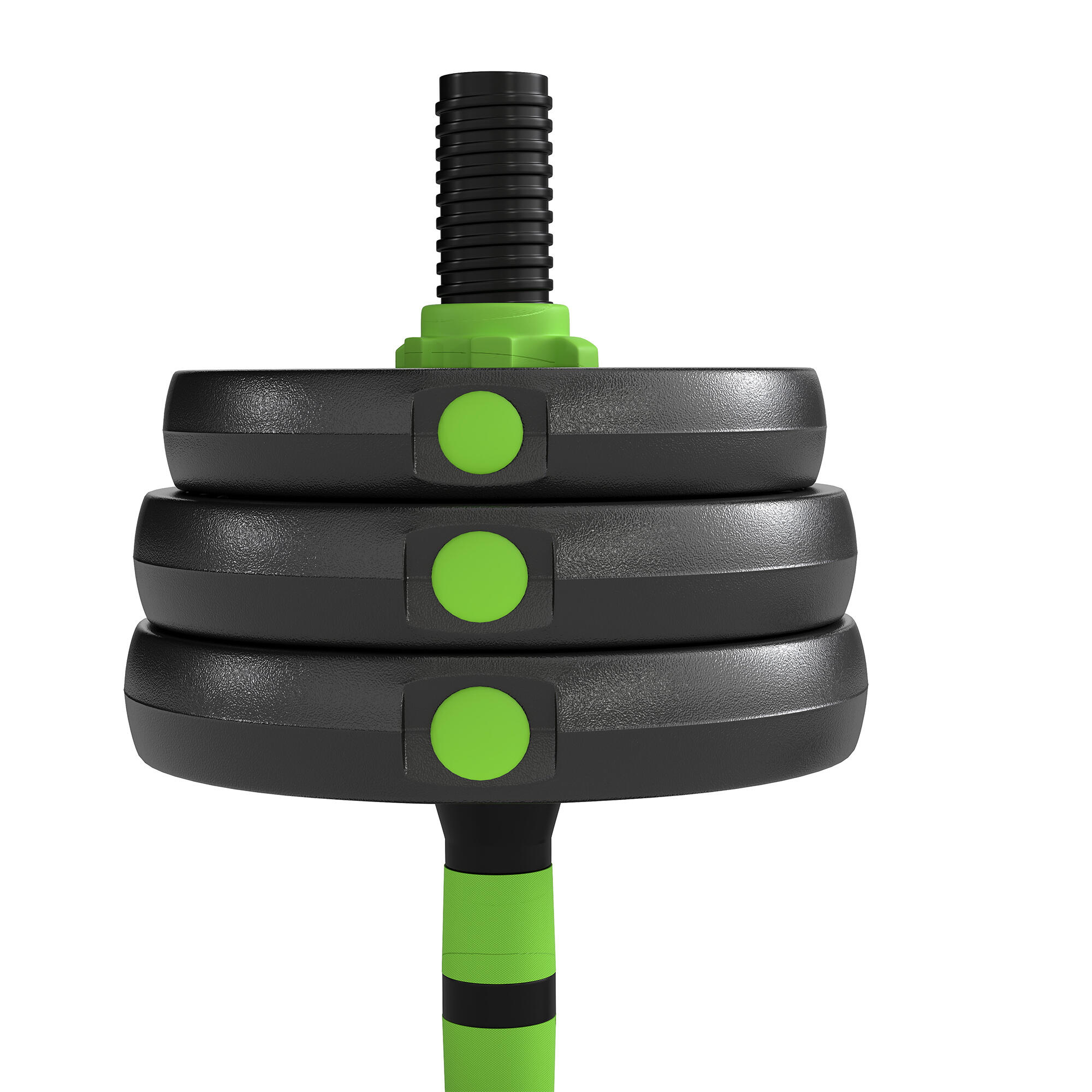 Conjunto de halteres 20 kg 140x20x20 cm preto e verde SPORTNOW 4/5