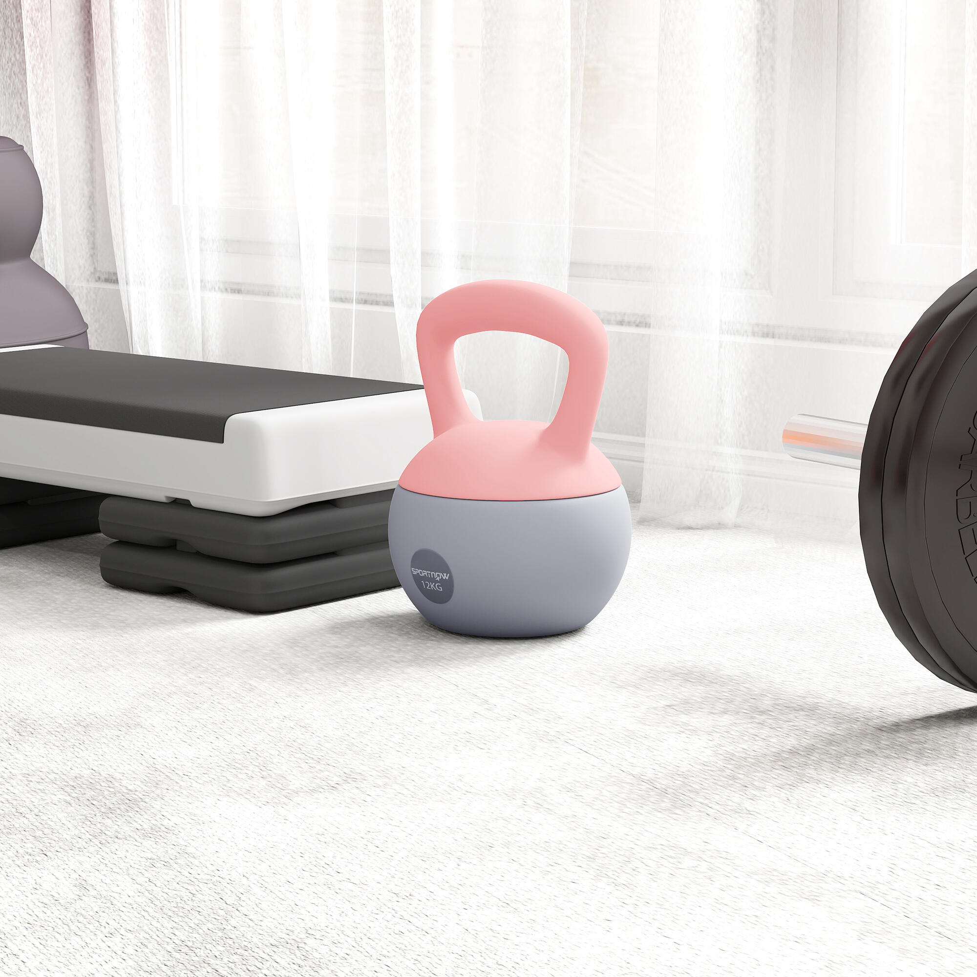 Kettlebell 12 kg ø21x30 cm rosa SPORTNOW 4/5