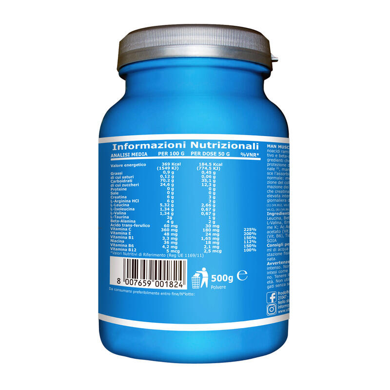 Integratore alimentare - MAN MUSCLE PRE-WORKOUT ARANCIA - 500g 3/5