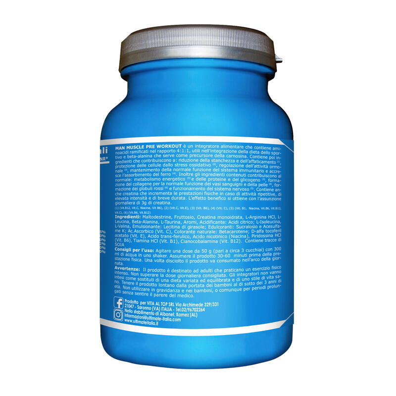 Integratore alimentare - MAN MUSCLE PRE-WORKOUT ARANCIA - 500g 2/5