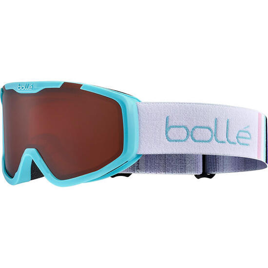 Masque de ski ROCKET Blue & White Matte - Rosy Bronze Cat 3