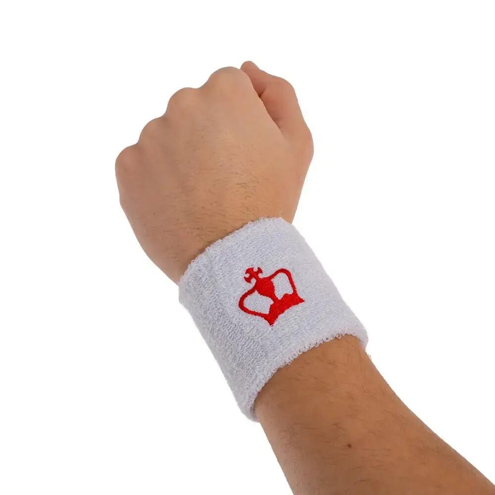 Black Crown Wristband Short White