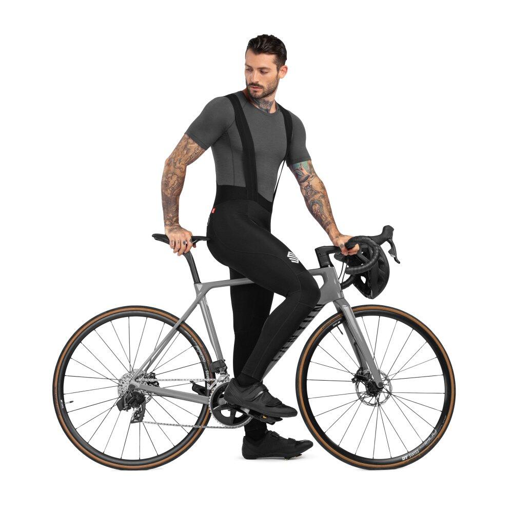 Herren Radsport lange fahrradträgerhose für BX Envalira Schwarz 3/7