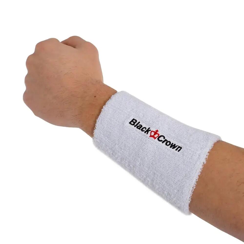 Black Crown Long Wristband White - Long Padel Wristband