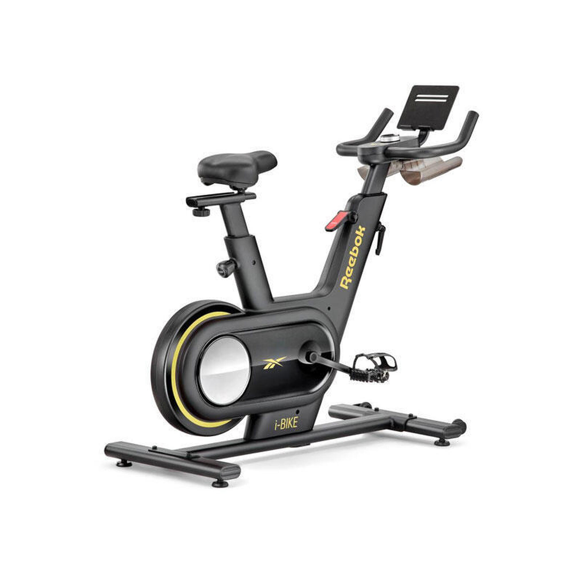 Reebok - Vélo Smart Bike I-bike- Kinomap, Zwift - 12 Programmes - 32 Niveaux - Vélo De Biking - Jaune|noir - Taille Unique - Decathlon