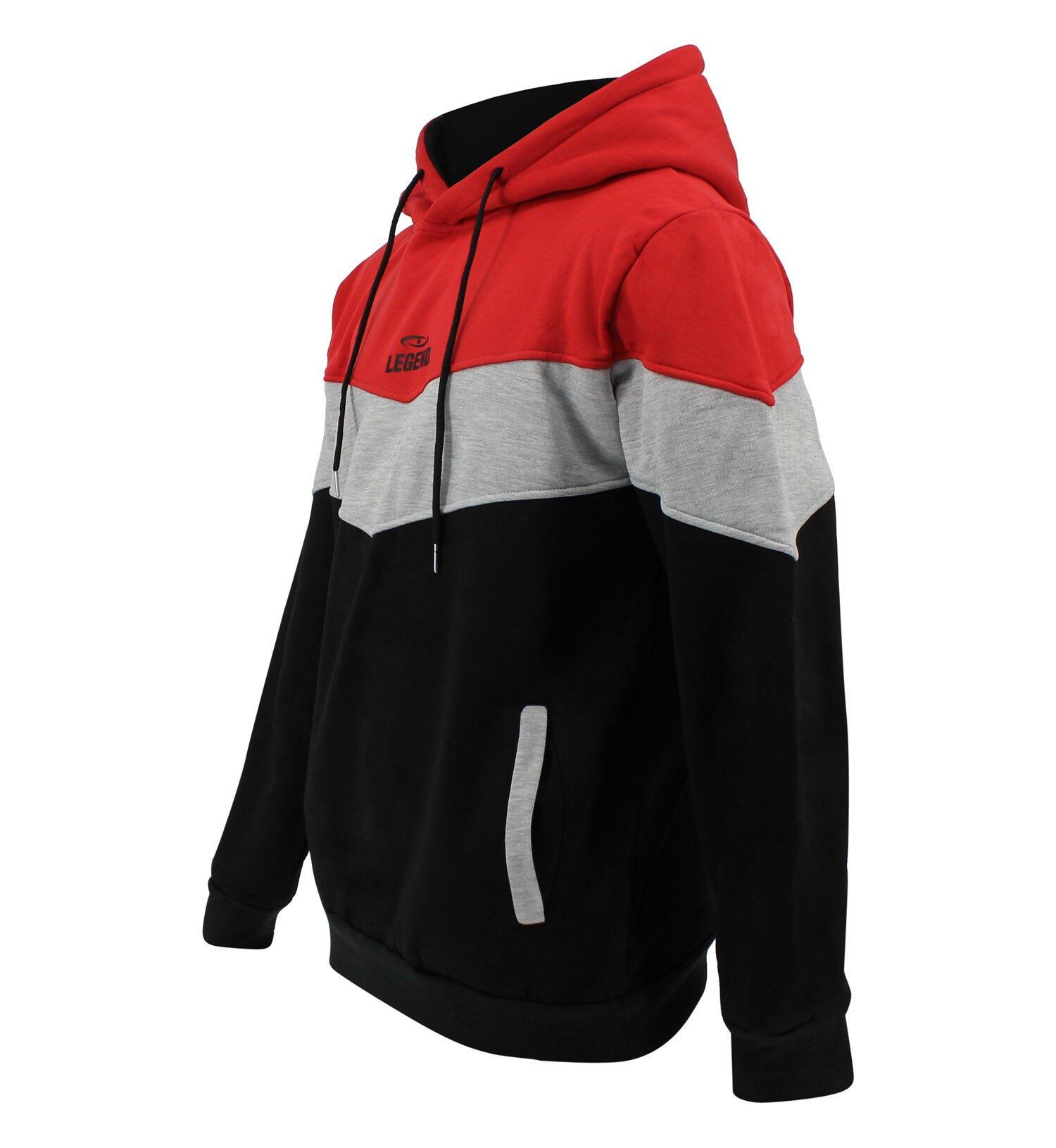 Hoodie Legend tricolore dames/heren Rood fleece Fitness en Hardlopen 4/5